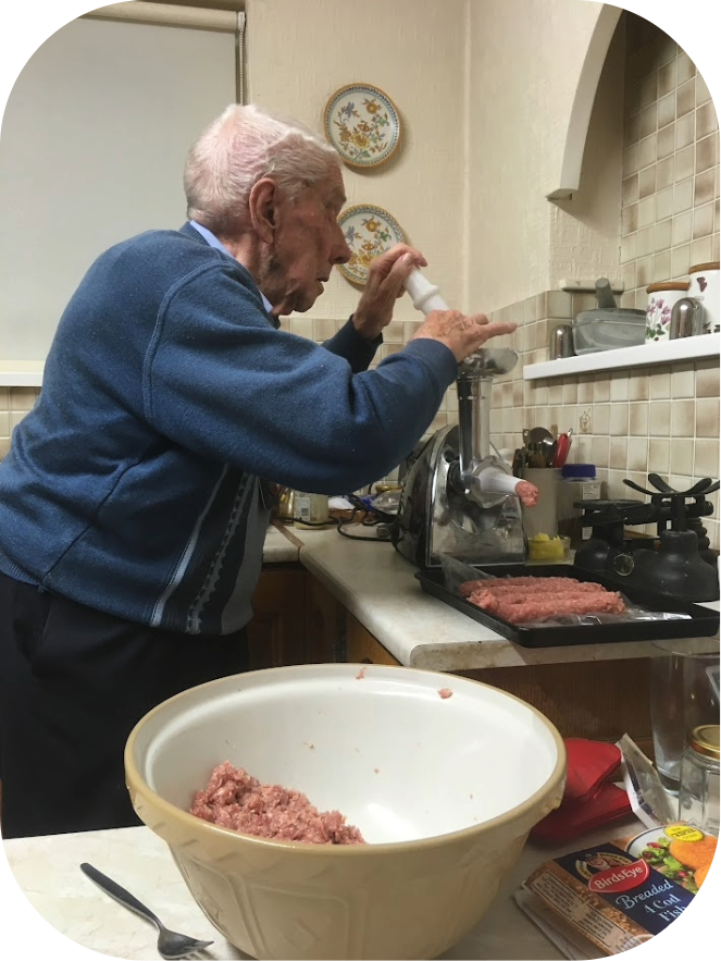 Philip Jones making Sausage Rolls using Leonards White Cumberland Mix